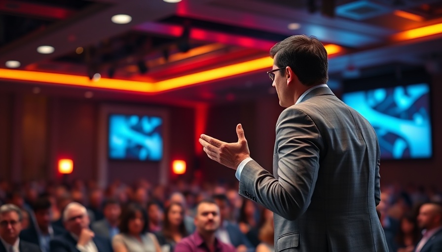 How to use AI in business growth: speaker addressing audience