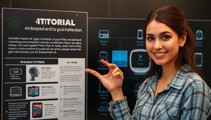 Engaging tutorial on how to build AI agents, young woman pointing.