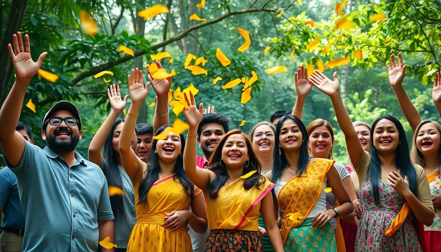 Celebrating an eco-friendly burial with yellow petals in a forest.