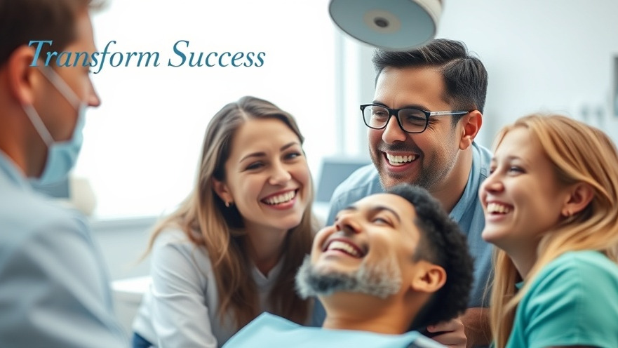 Smiling dental team fosters trust and excitement in onboarding process improvement.