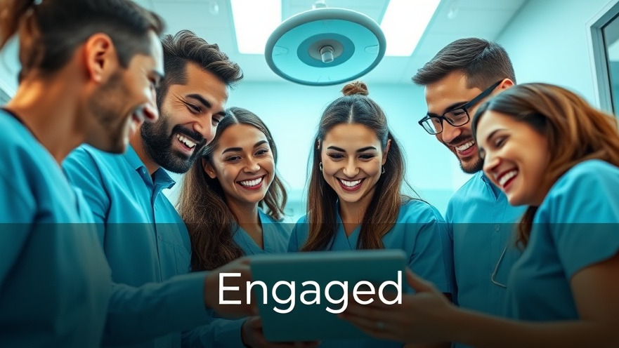 Diverse dental team collaborating on change management, showcasing teamwork and engagement.