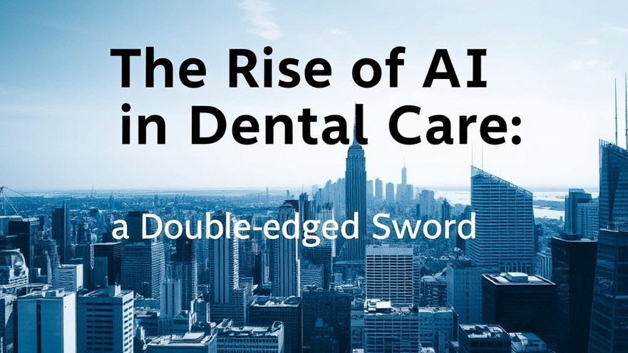 Monochrome cityscape with 'The Rise of AI in Dental Care', showcasing urban privacy rights and AI.