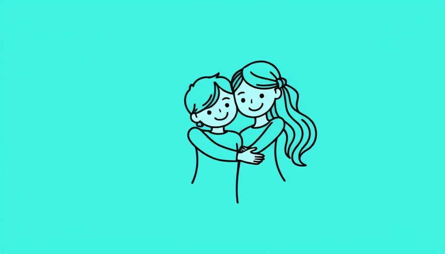 Minimalistic line art family illustrating attachment parenting benefits.