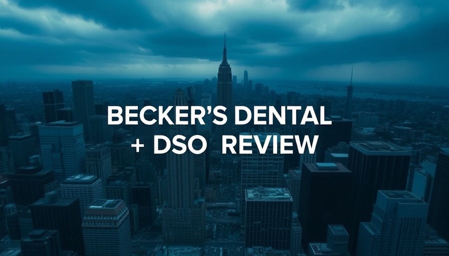 Aerial view with 'BECKER'S DENTAL + DSO REVIEW' text overlay.