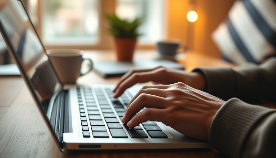 Hands typing on laptop for Google Ads for Dentists discussion.