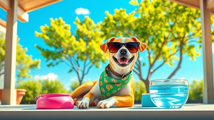 Happy dog in sunglasses and bandana, showcasing Charlotte pet care and summer safety tips.