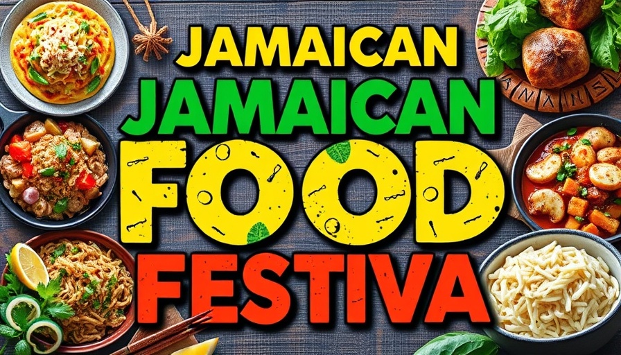 Grace Jamaican Jerk Festival vibrant event poster, showcasing cultural cuisine.