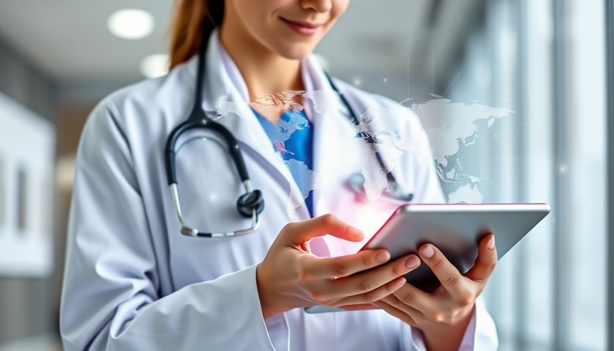 Medical professional illustrating reliable healthcare network with tablet.