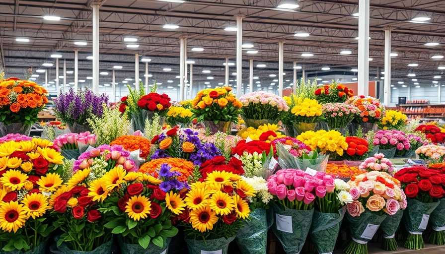 Vibrant flower bouquets in a store display showcasing Costco flower delivery options.