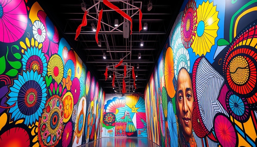 Vibrant abstract art installation at Miami art walks, colorful and dynamic.