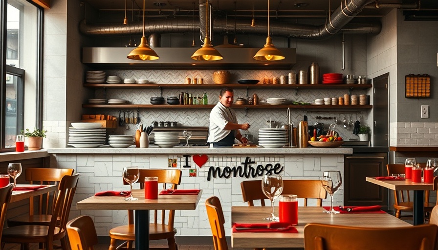 Modern Ducky's Pizza Tavern Montrose interior with chef and decor.