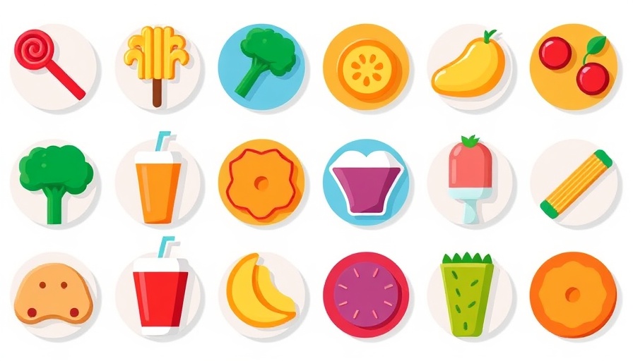 Taste of Acworth 2025 colorful food icons grid illustration.