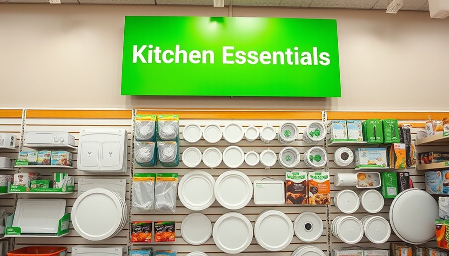 Dollar Tree aisle with stove burner covers on display.