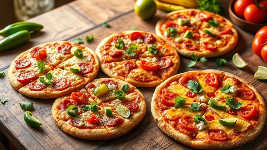 Vibrant Mexican pizzas with fresh ingredients at Miami food festivals.