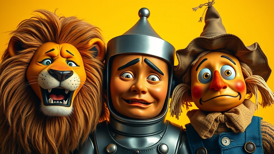 The Lion, Tin Man, and Scarecrow express emotions showcasing AI fundamentals.