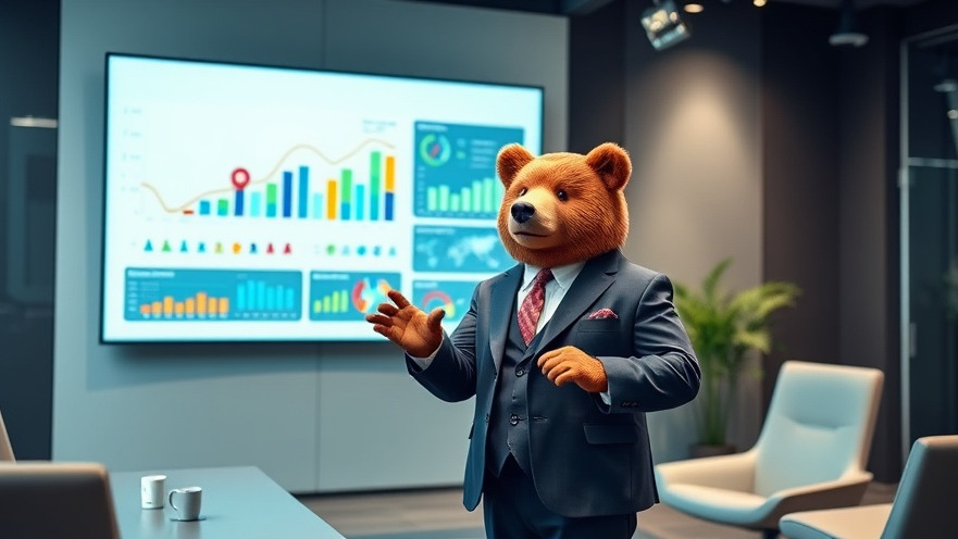 AI-powered tools showcased in a modern office with a bear presenter.