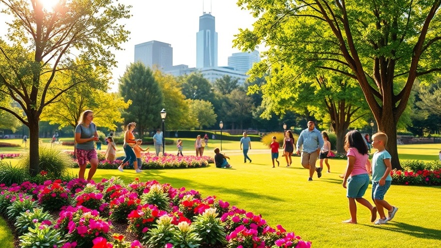 Community reporting on urban development: families enjoying a vibrant Charlotte park.