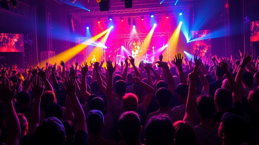 Vibrant concert scene with diverse crowd, capturing budget-friendly events in Charlotte NC.
