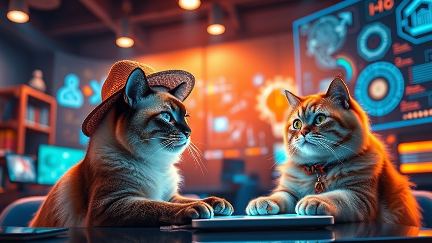 Siamese and Persian cats exploring advanced AI tech in education.