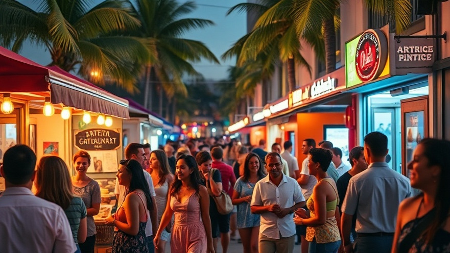 Lively Miami Beach nightlife scene showcasing diverse cultural events and vibrant celebrations.