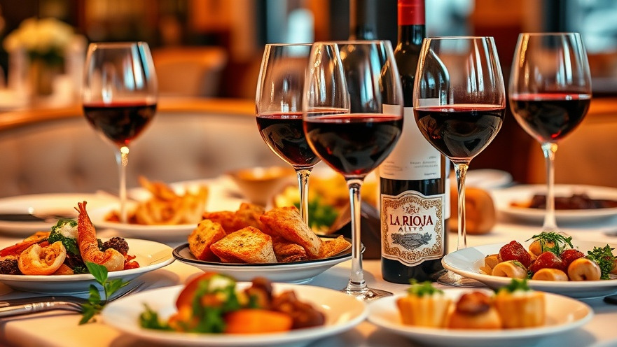 Vibrant Miami culinary events showcasing gourmet dishes and La Rioja Alta wine.
