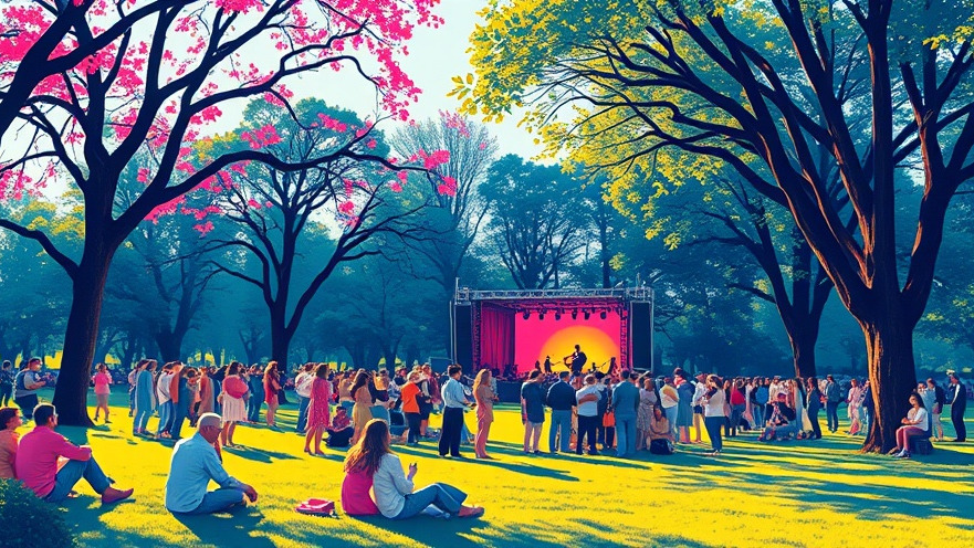 Festive concert in the park showcasing free family fun in Atlanta.