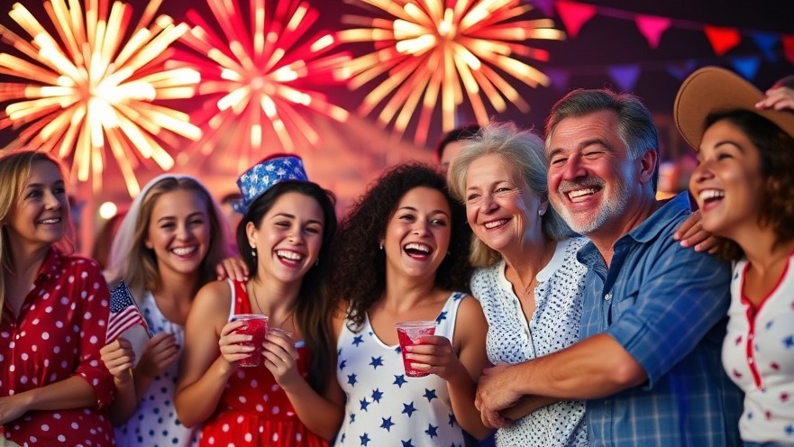 Families celebrating Independence Day activities in Atlanta with fireworks and joy.