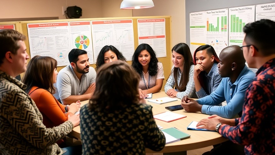 Diverse Houston residents engage in lively discussion on local research initiatives.