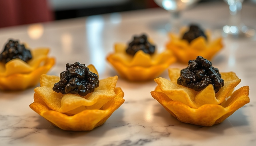 Exquisite gourmet appetizers featuring crispy nests with caviar in Miami Beach.