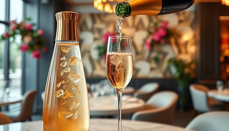 Champagne tower at Miami dining venue in April 2025.