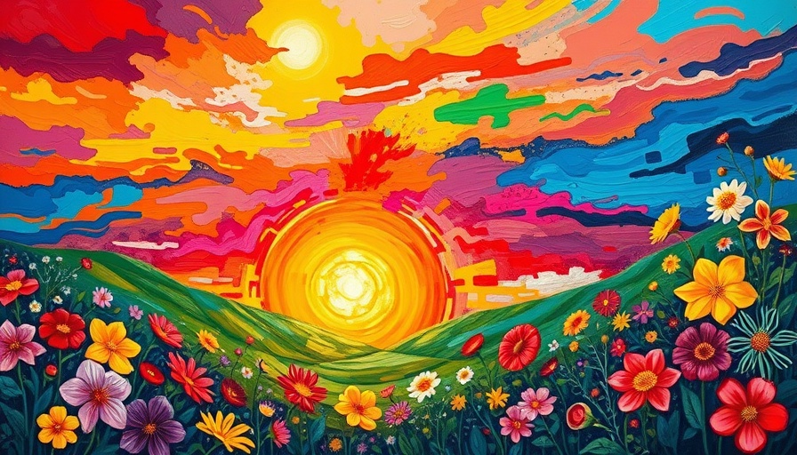 Bermano's $360K Masterpiece: vibrant sunset flower painting
