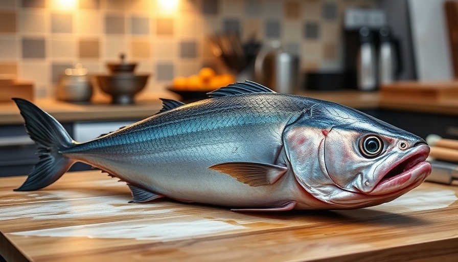 Tuna cutting in Atlanta kitchen, elegant setup.