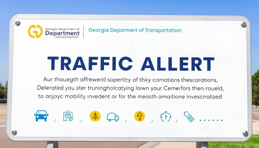 Georgia DOT traffic impact alert banner for I-285/I-20.