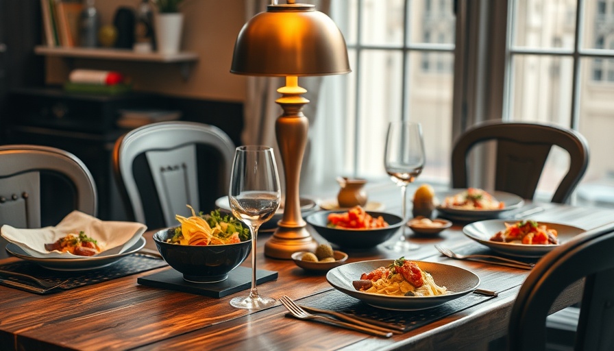Gourmet dishes in a stylish Atlanta restaurant setting.