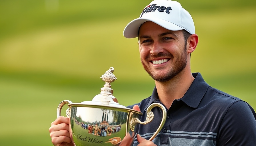 Sepp Straka celebrating Truist Championship victory with trophy.