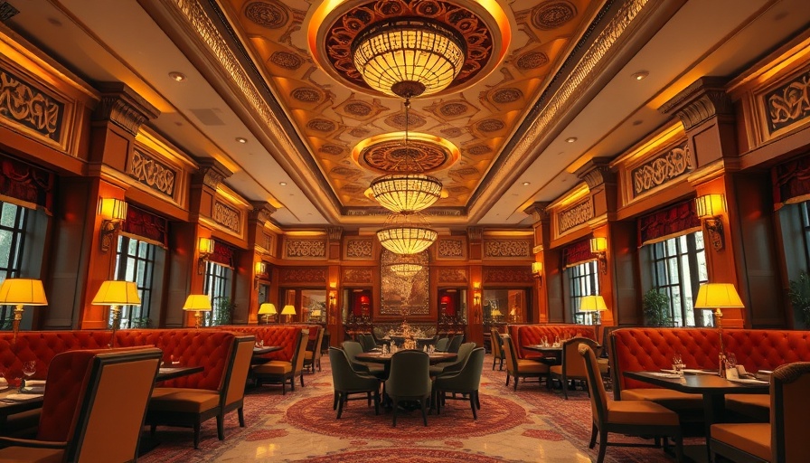 Luxurious New Indian Restaurant Midtown interior with elegant decor.