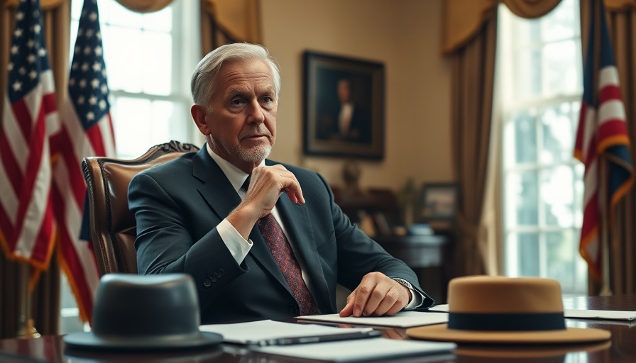 Thoughtful man in office, discussing Trump tax spending package.