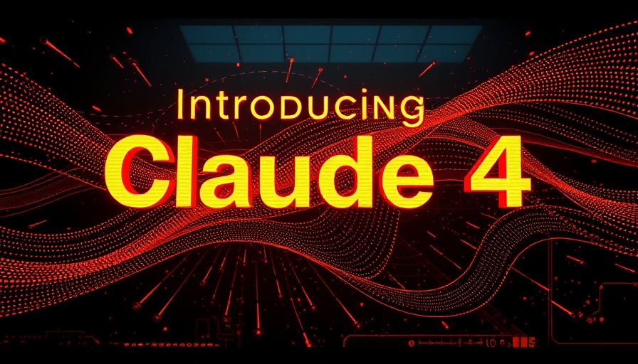 Futuristic display introducing Claude 4, AI Coding Tools.