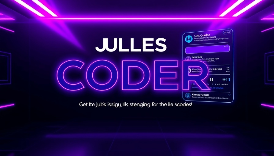 Promotional image for free AI coding agent Jules, showcasing futuristic design.