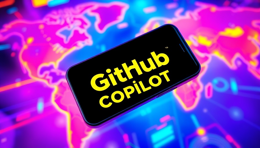 GitHub Copilot Coding Agent on smartphone with tech-themed design.