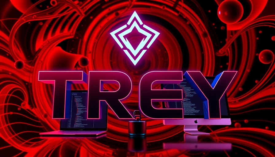 Trey AI code editor promotional image with interface and bold text.
