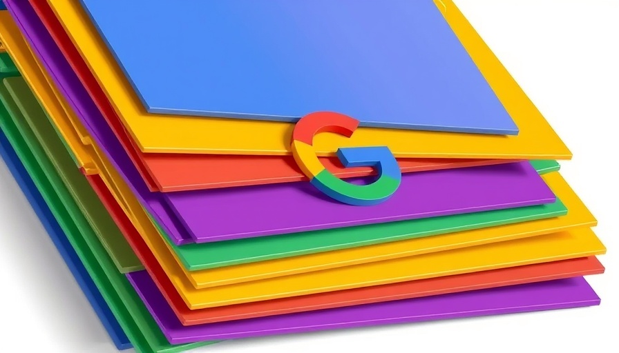 AI Mode Google search technology logo with colorful layered cards