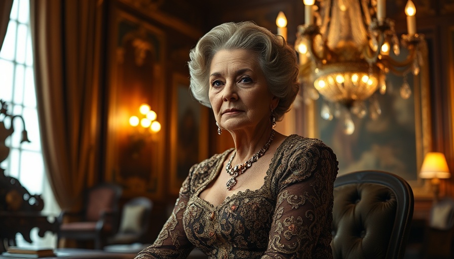 AI cultural influence: Elegant woman in vintage setting.