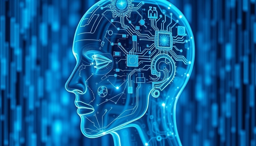 Futuristic digital human head with circuits, future of robotics.