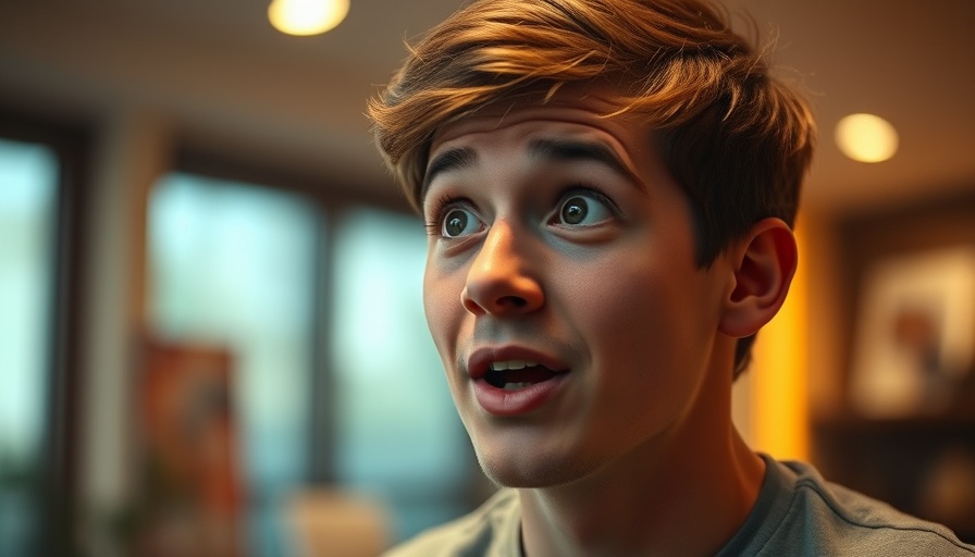 Expressive young male speaking, showcasing AI creativity.