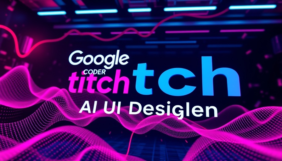 Google Stitch AI UI Designer interface promotional banner.