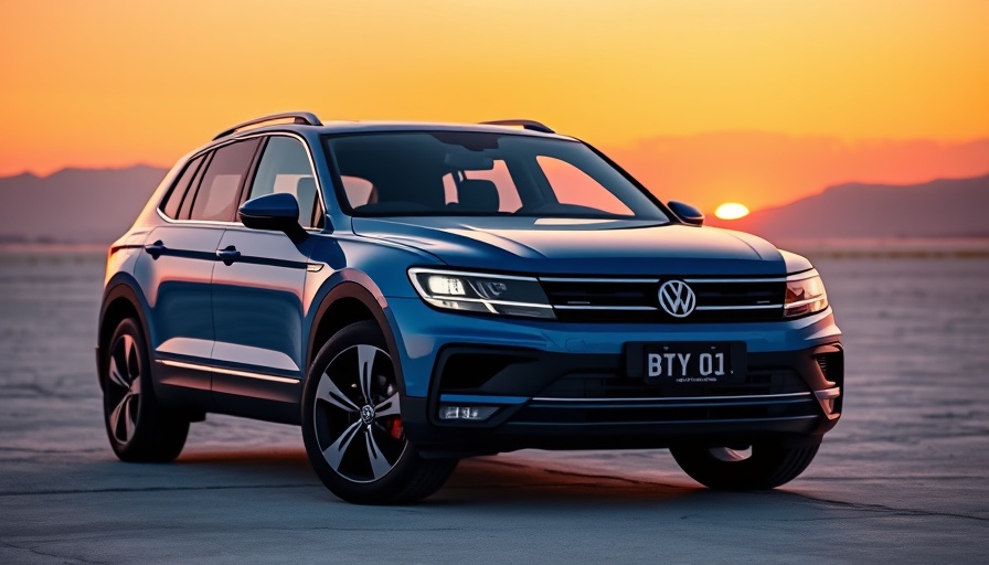 Sleek Volkswagen SUV at sunset, related to emissions scandal.