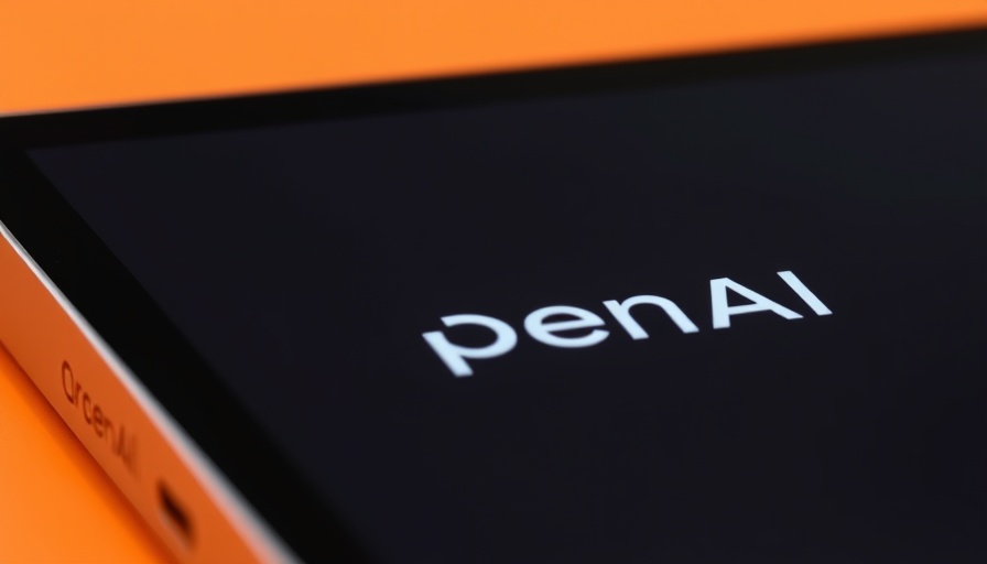 Tablet displaying OpenAI logo with orange background, Sign in with ChatGPT.