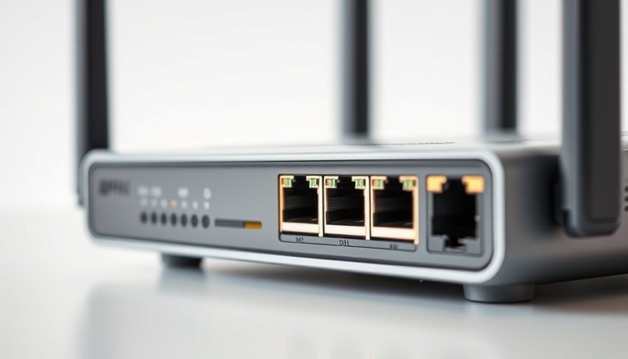 AI cybersecurity tools concept with close-up of modern router