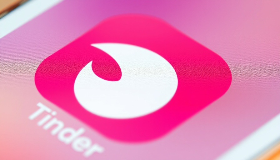 Close-up of Tinder app icon on smartphone screen.
